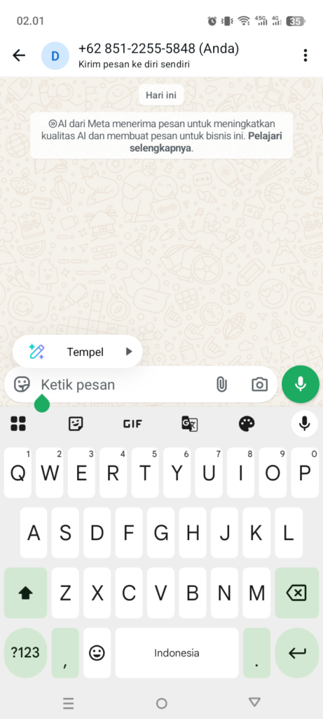 Cara Kirim Chat Kosong di WhatsApp Tanpa Aplikasi