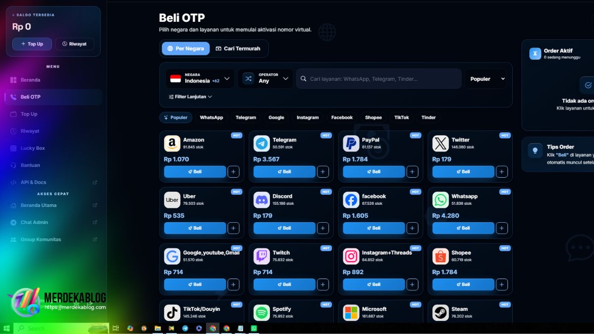 Cara Beli Nokos Murah untuk OTP Sosmed Tanpa Aplikasi