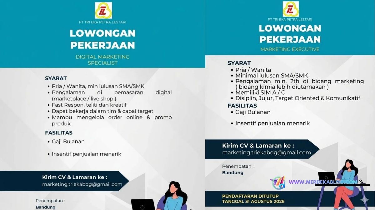 Lowongan Kerja Digital Marketing Specialist PT Tri Eka Petra Lestari Bandung Terbaru 2026