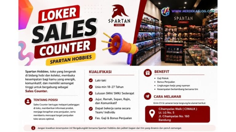 Lowongan Kerja Sales Counter Spartan Hobbies Bandung Terbaru, Lulusan SMA/SMK Bisa Melamar