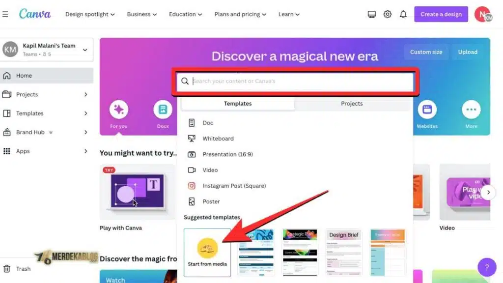 AI Pembuat Presentasi Otomatis, Cara Membuat Slide Profesional dalam Hitungan Menit 5 langkah 2 untuk Cara Membuat Presentasi dengan Canva AI